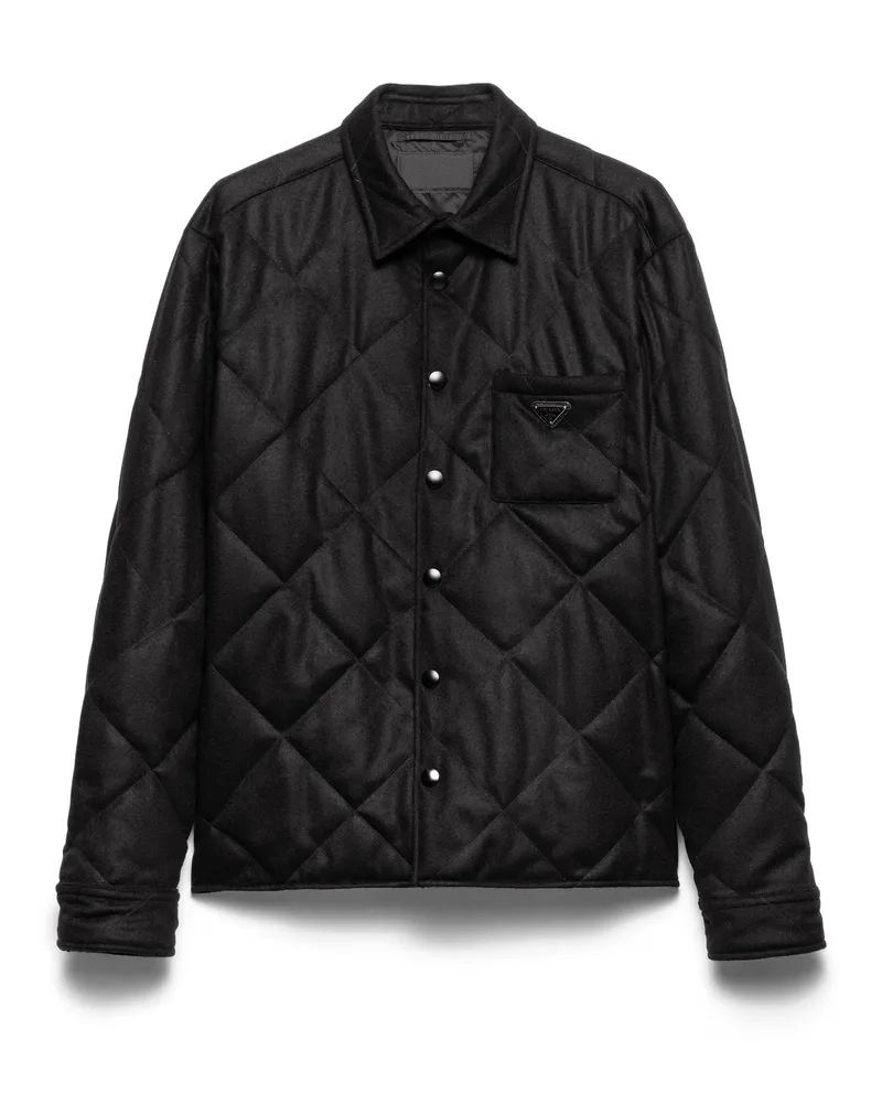 Prada Gepolstertes Hemd Aus Kaschmir, Herren, Schwarz, Größe Schwarz