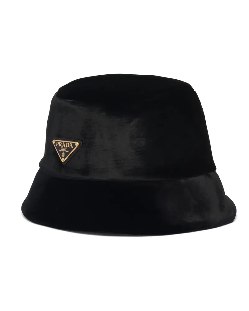 Prada Fischerhut Aus Samt, Damen, Schwarz, Größe Schwarz