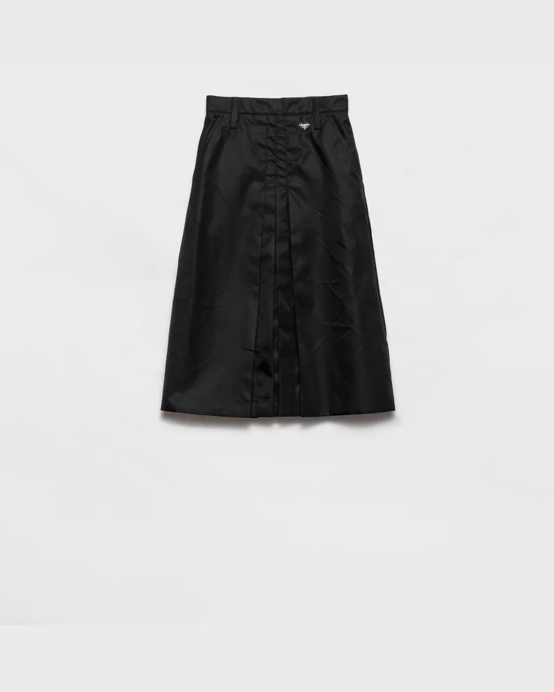 Prada Ausgestellter Rock aus Re-Nylon Schwarz