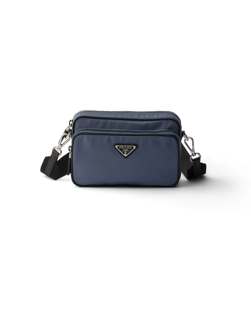 Prada Schultertasche Aus Re-nylon Und Saffiano-leder, Herren, Aviation/blau Aviation
