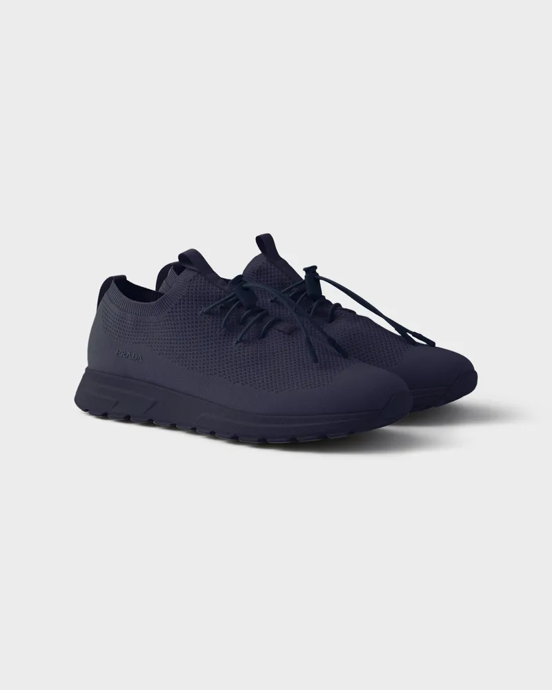 Prada Prax Sneaker aus Stretch-Strick Marineblau