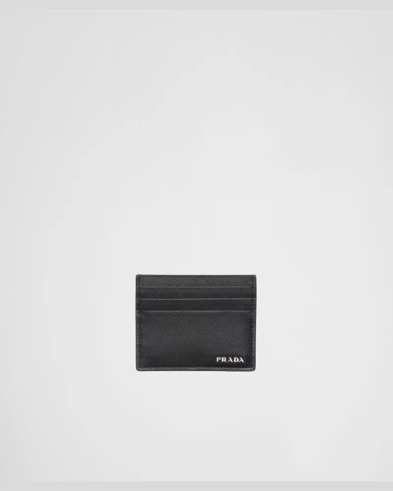 Prada Kartenetui aus Saffiano-Leder Schwarz