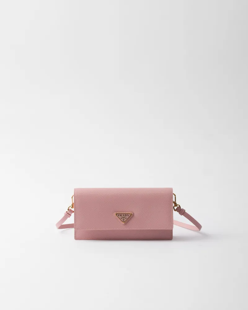 Prada Mini Bag aus Saffiano-Leder Pfirsich