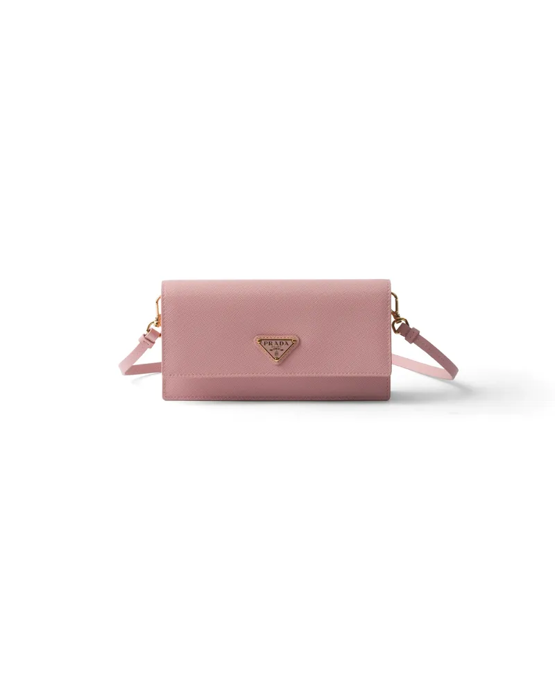 Prada Mini Bag Aus Saffiano-leder, Damen, Pfirsich Pfirsich