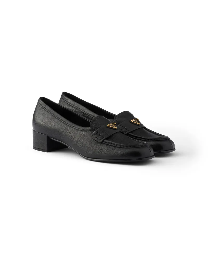 Prada Loafer Aus Leder, Damen, Schwarz, Größe Schwarz
