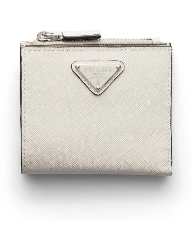 Prada Kleine Geldbörse Aus Saffiano-leder, Herren, Kalkweiss Kalkweiss
