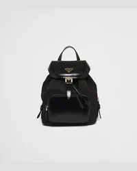 Prada Rucksack aus Re-Nylon und gebürstetem Leder Schwarz