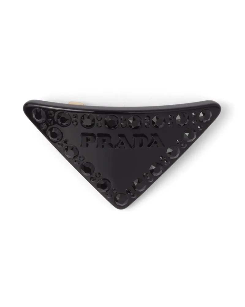 Prada Haarspange Aus Plexiglas, Damen, Schwarz Schwarz