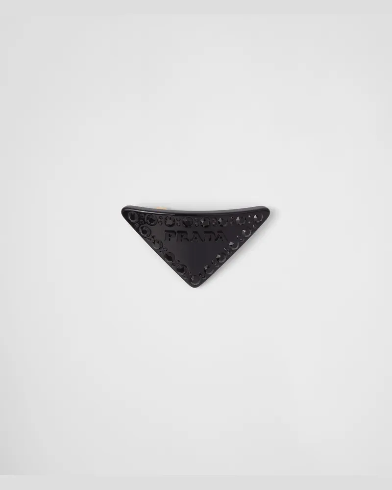 Prada Haarspange aus Plexiglas Schwarz