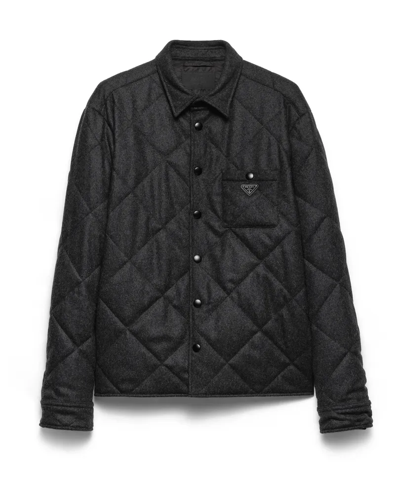 Prada Gepolstertes Hemd Aus Kaschmir, Herren, Anthrazitgrau, Größe Anthrazitgrau