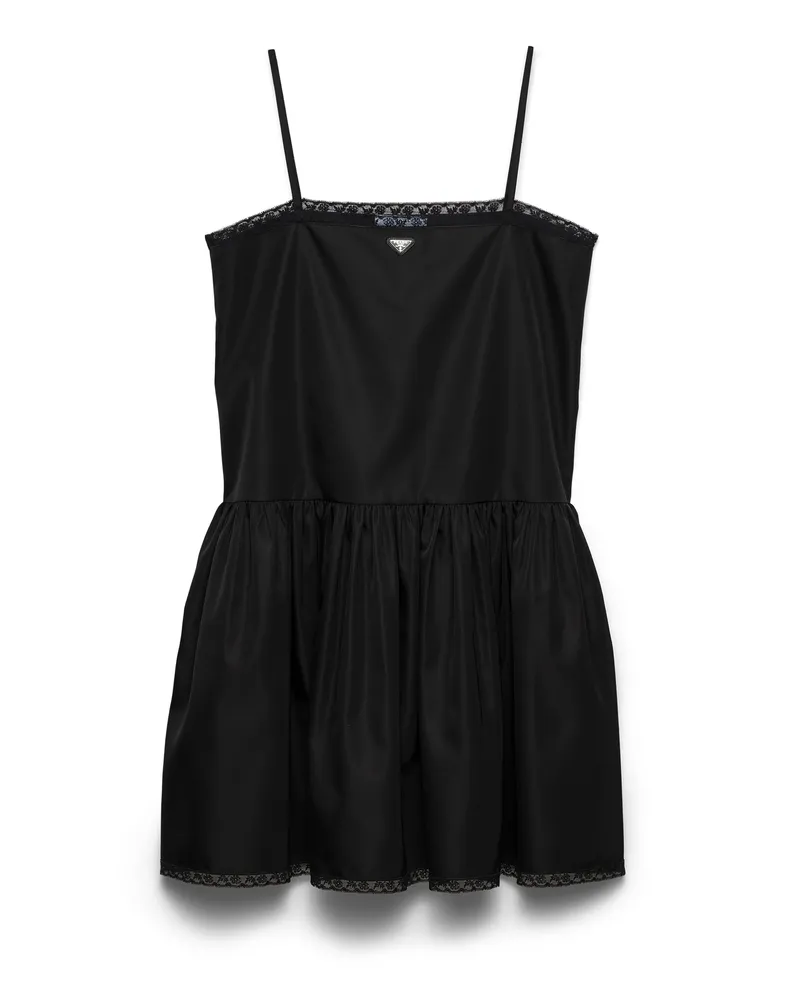 Prada Minikleid Aus Re-nylon, Damen, Schwarz, Größe Schwarz