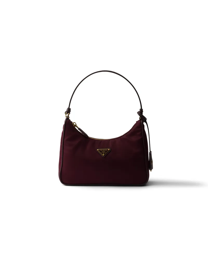 Prada Re-edition 2005 Mini Bag Aus Re-nylon , Damen, Burgunderrot Burgunderrot