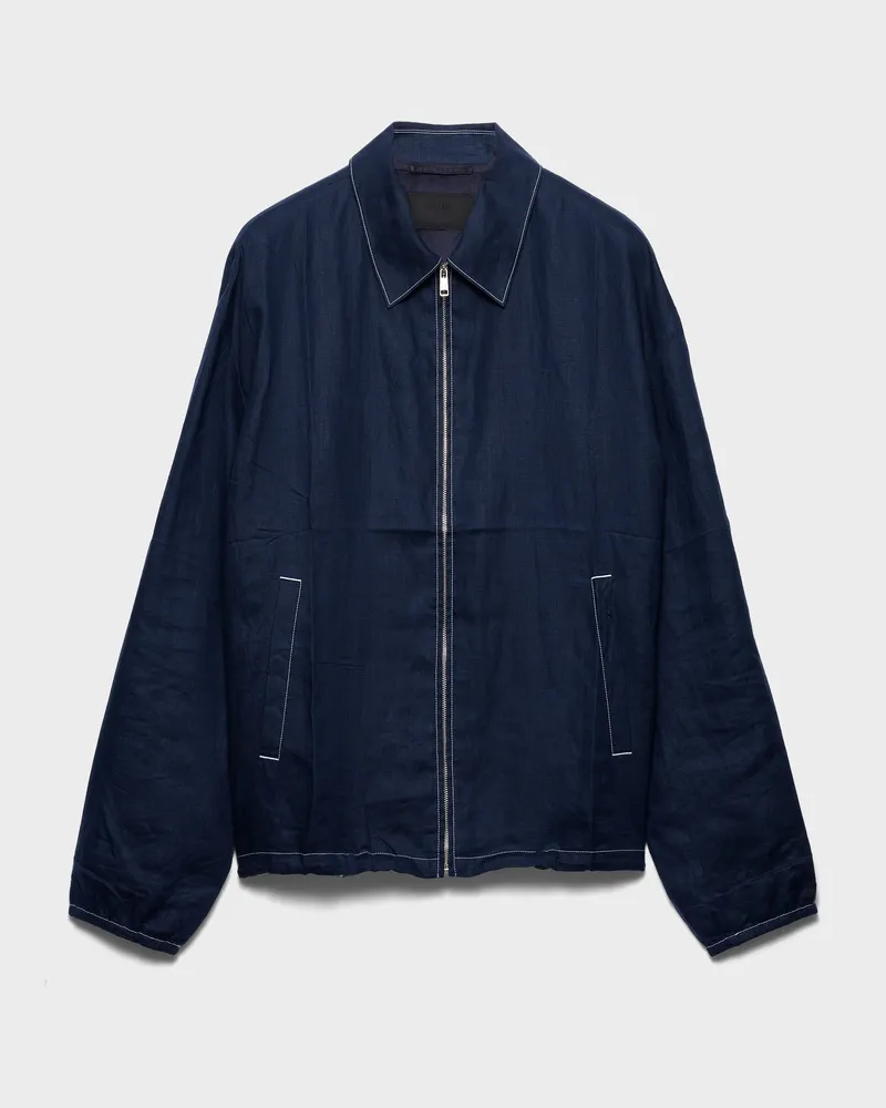 Prada Blousonjacke aus Baumwolle Blau