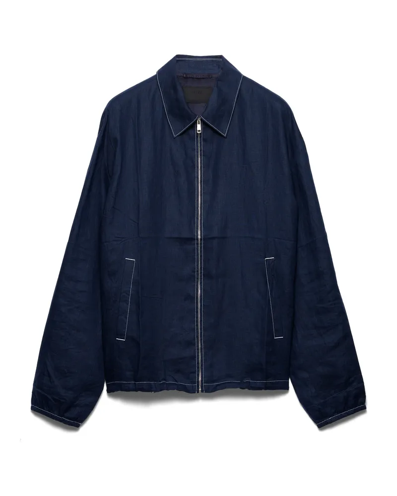 Prada Blousonjacke Aus Baumwolle, Herren, Blau, Größe Blau