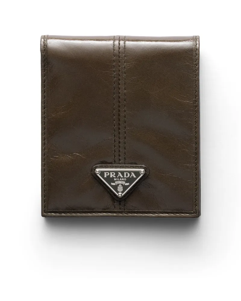 Prada Geldbörse Aus Leder, Herren, Waldgrün Waldgrün