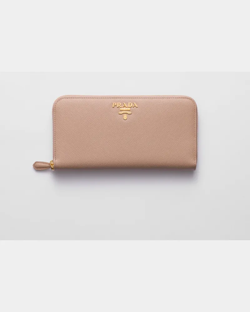 Prada Portemonnaie aus Leder Puderrosa