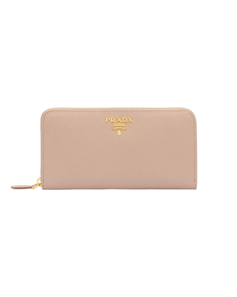 Prada Portemonnaie Aus Leder, Damen, Puderrosa Puderrosa