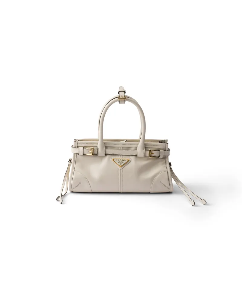 Prada Bonnie Mini-handtasche Aus Leder, Damen, Weiss Weiss