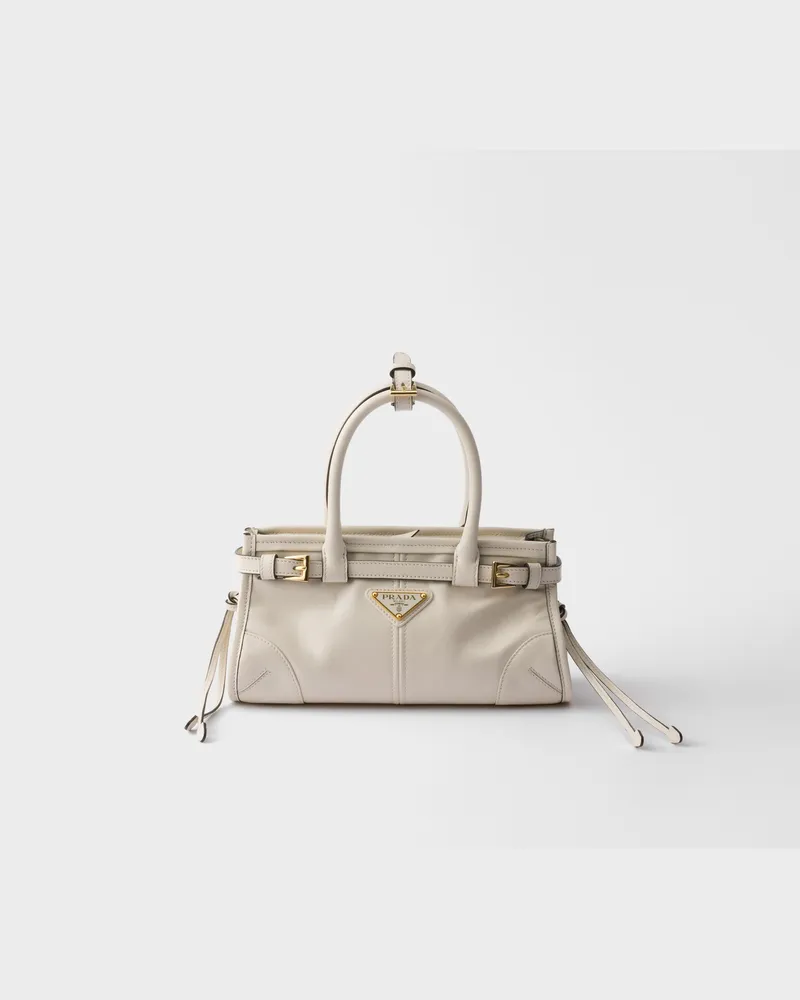 Prada Bonnie Mini-Handtasche aus Leder Weiss