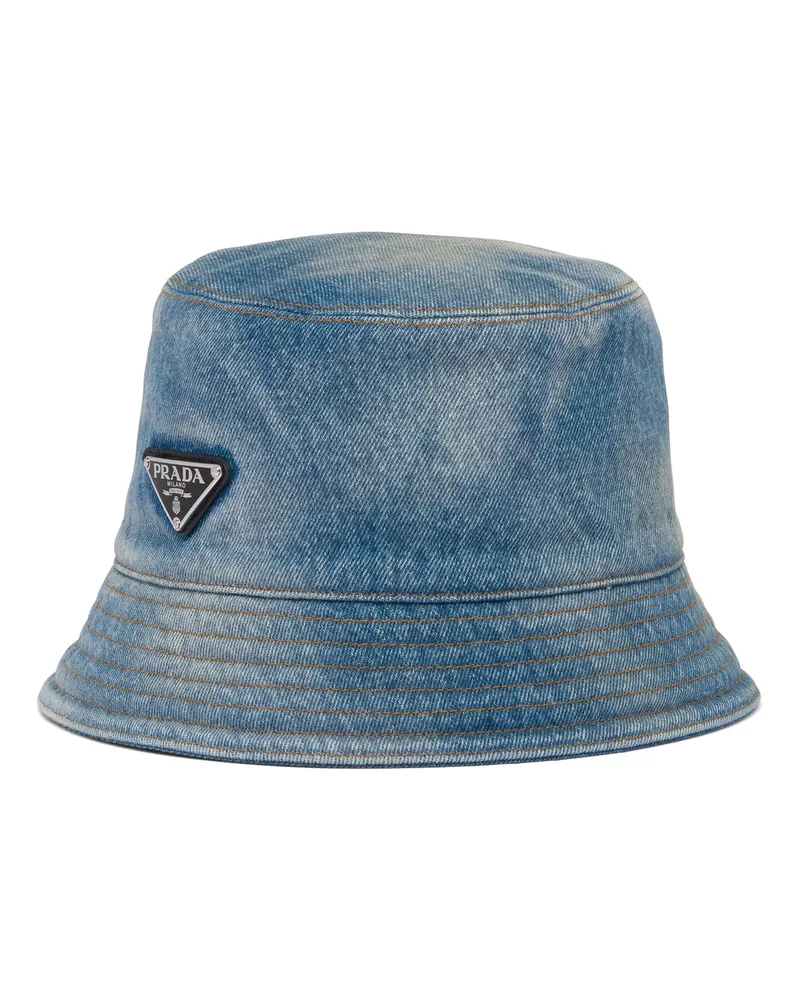 Prada Fischerhut Aus Denim, Damen, Hellblau, Größe Hellblau