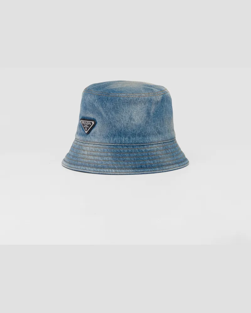 Prada Fischerhut aus Denim Hellblau