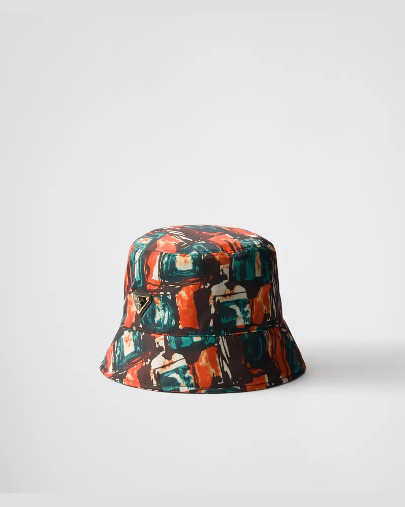 Prada Fischerhut aus bedrucktem Re-Nylon Orange