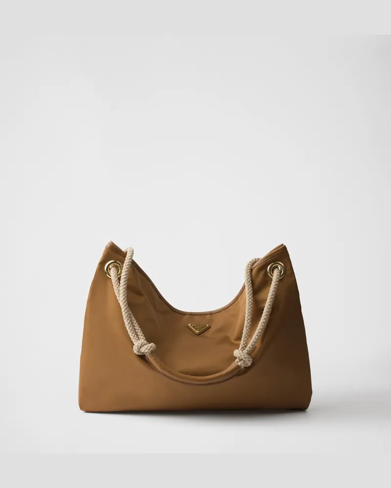Prada Mariner Große Schultertasche aus Re-Nylon Brandy