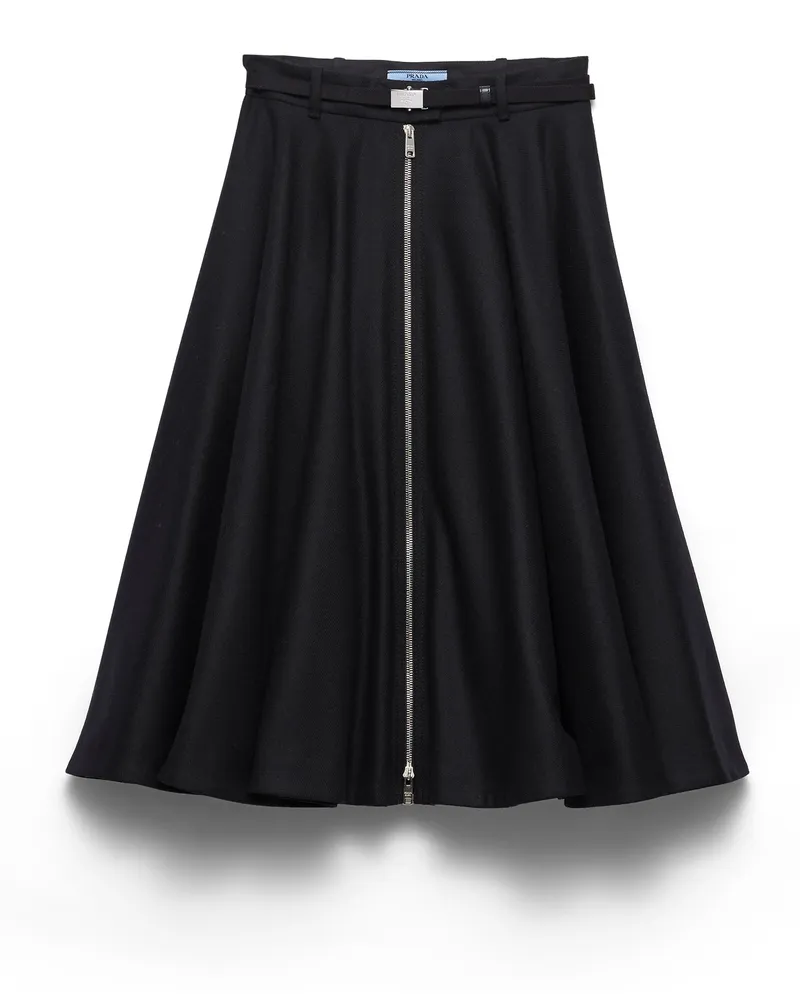 Prada Re-wool Skirt, Damen, Schwarz, Größe Schwarz