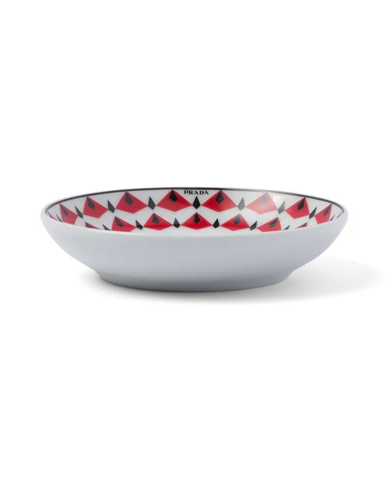Prada Set Mit Zwei Soßenschüsseln Aus Porzellan – Vienna Red, , Schwarz/rot Schwarz