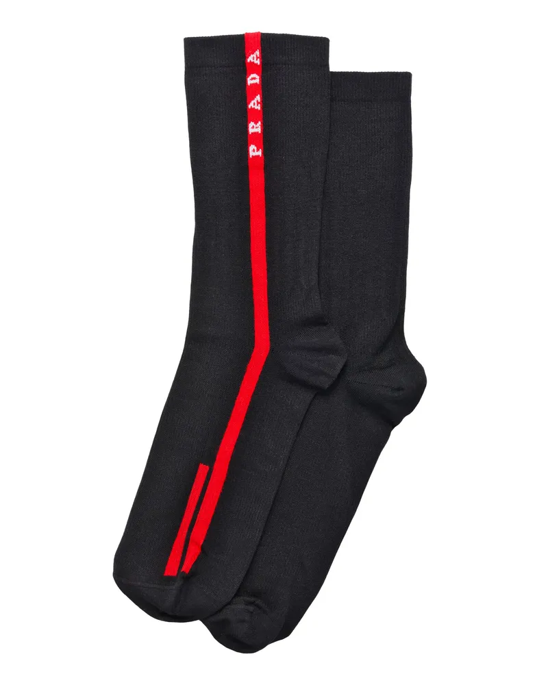 Prada Socken Aus Funktionsnylon, Damen, Schwarz, Größe Schwarz