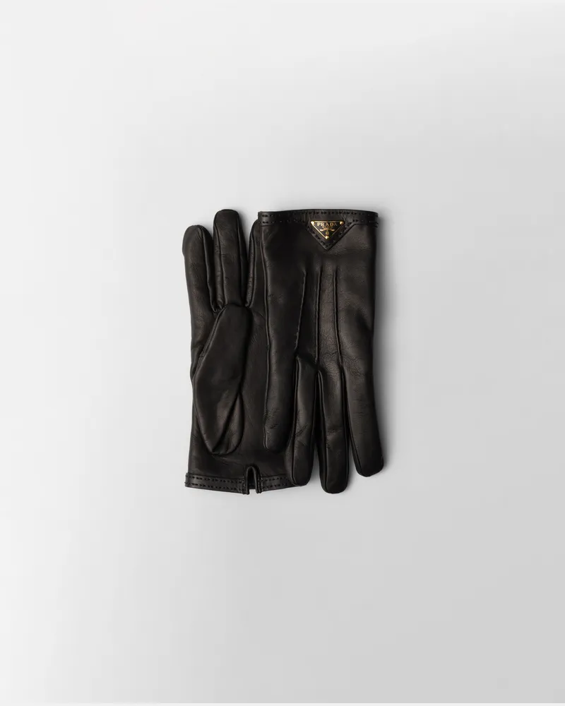 Prada Lederhandschuhe Schwarz