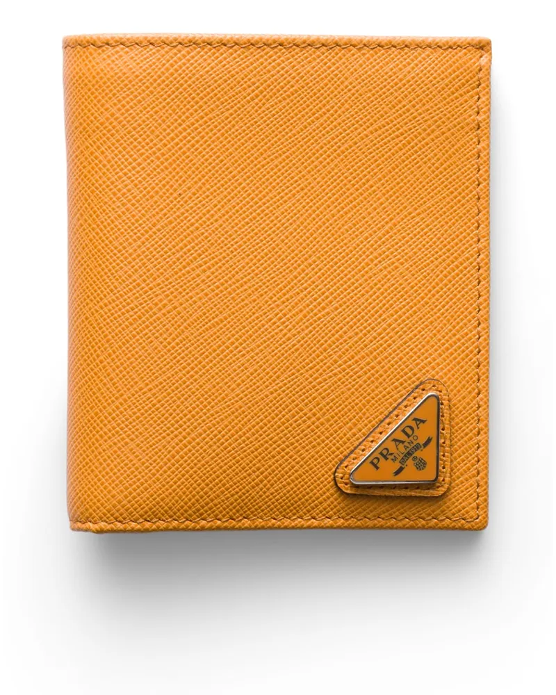 Prada Geldbörse Aus Saffiano-leder, Herren, Bernstein Bernstein
