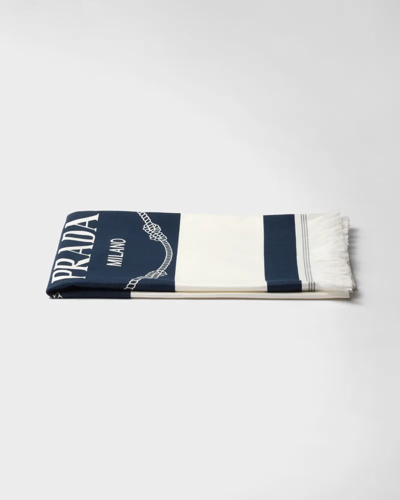 Prada Baumwoll-Strandtuch Weiss