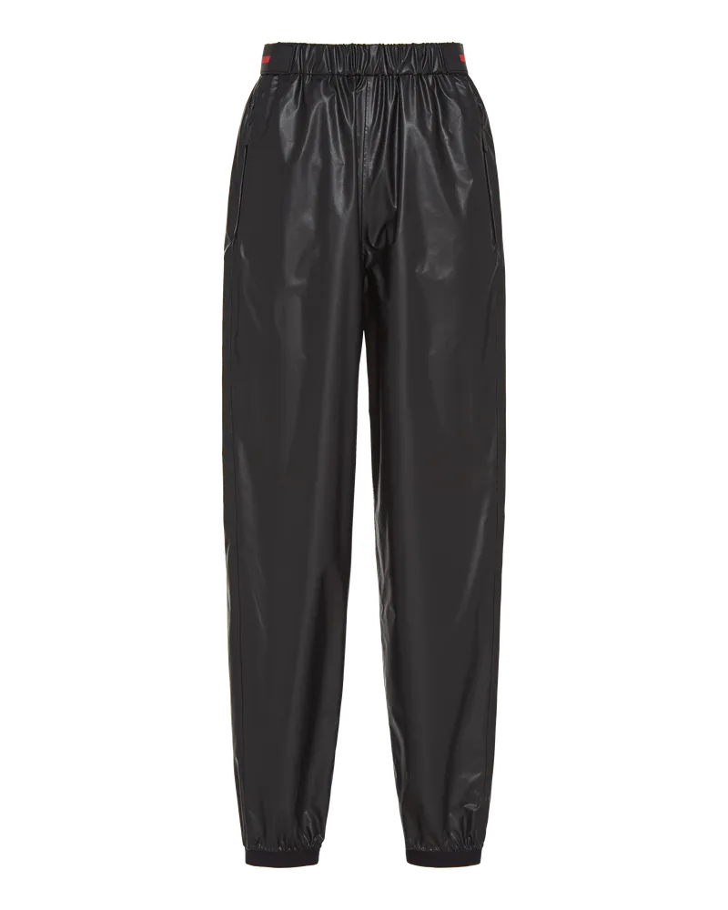 Prada Hose mit weitem Bein aus Light Re-Nylon Schwarz
