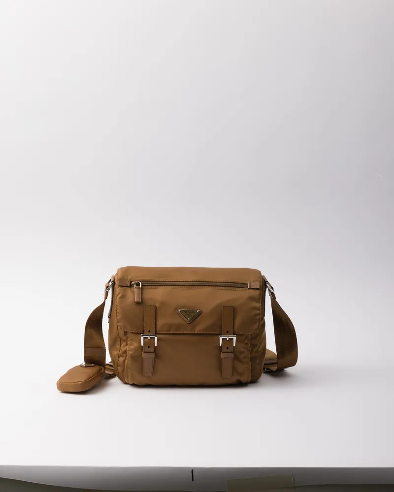 Prada Schultertasche Aus Re-nylon, Damen, Brandy Brandy