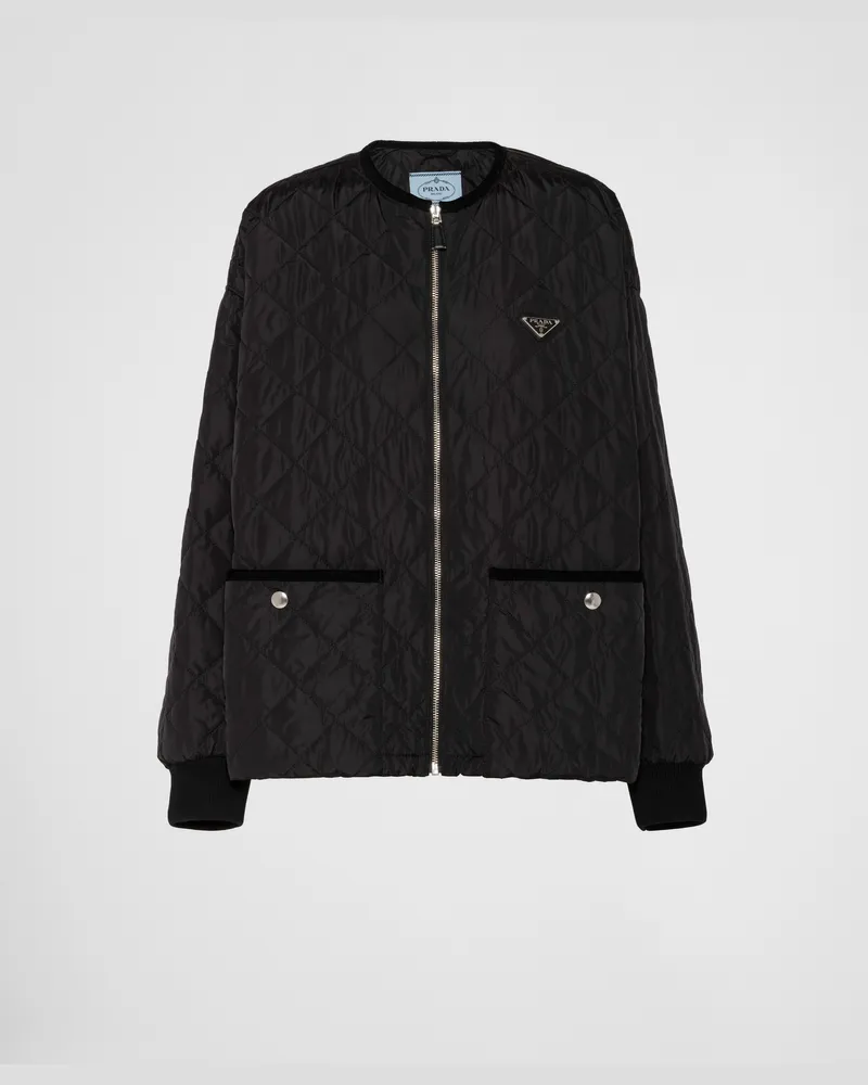 Prada Steppjacke aus leichtem Re-Nylon Schwarz