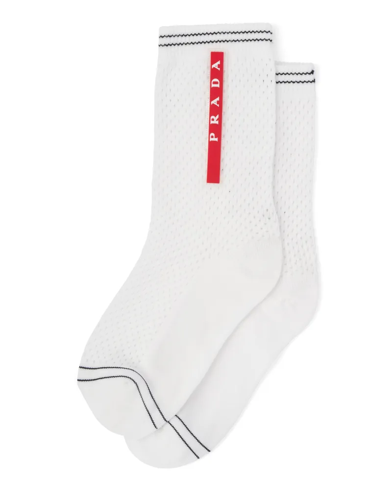 Prada Socken Aus Polyester, Damen, Weiss, Größe Weiss