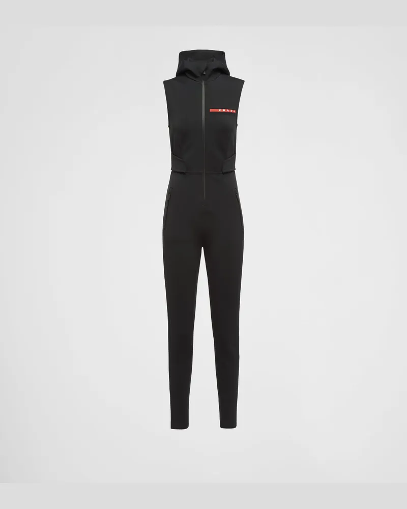 Prada Jumpsuit aus Double Jersey Schwarz