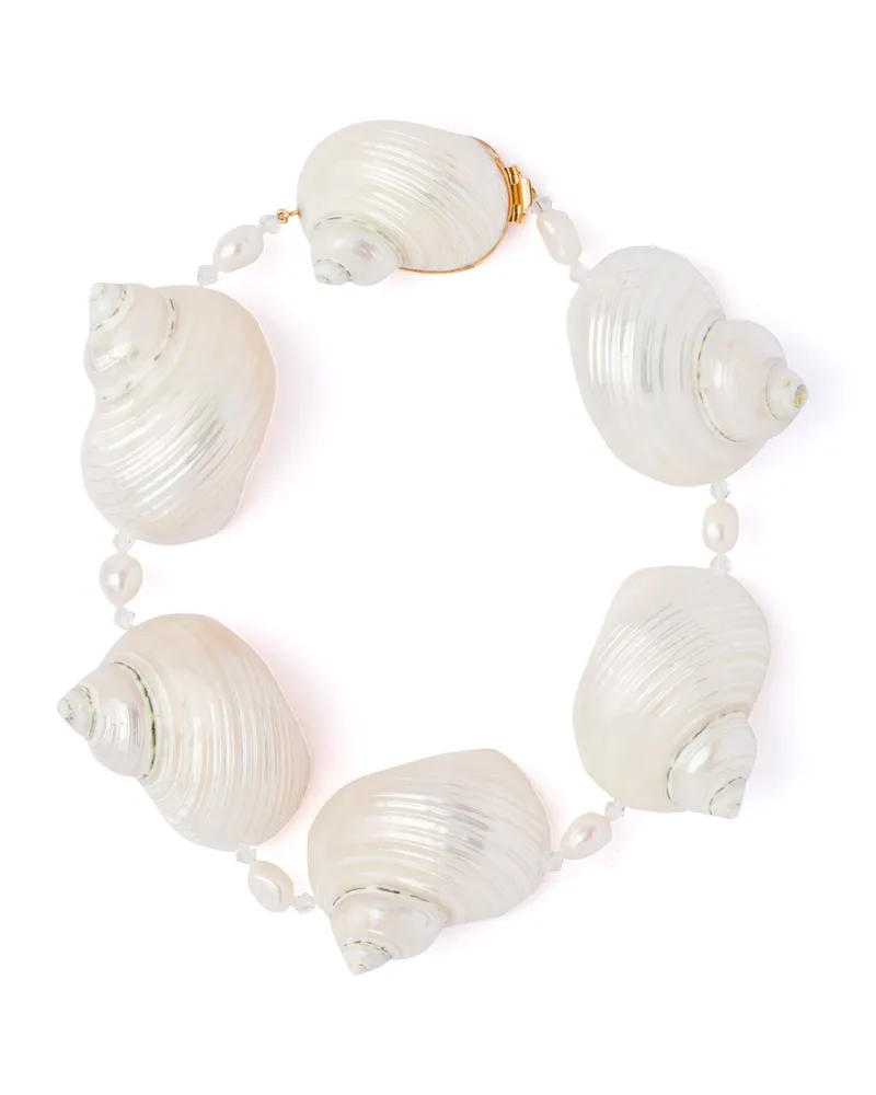 Prada Silber-halskette Mit Muscheln, Damen, Perlgrau Perlgrau