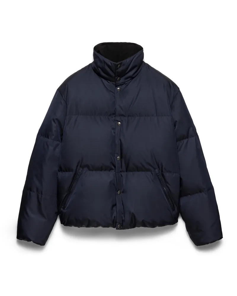 Prada Mittelschwere Daunenjacke Aus Re-nylon, Herren, Blau, Größe Blau