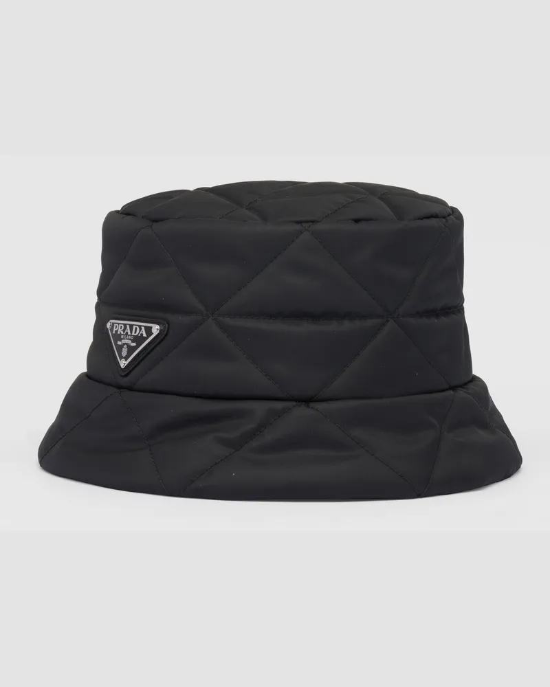 Prada Fischerhut aus Re-Nylon Schwarz