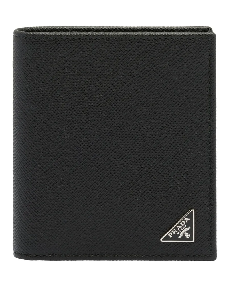Prada Geldbörse Aus Saffiano-leder, Herren, Schwarz Schwarz