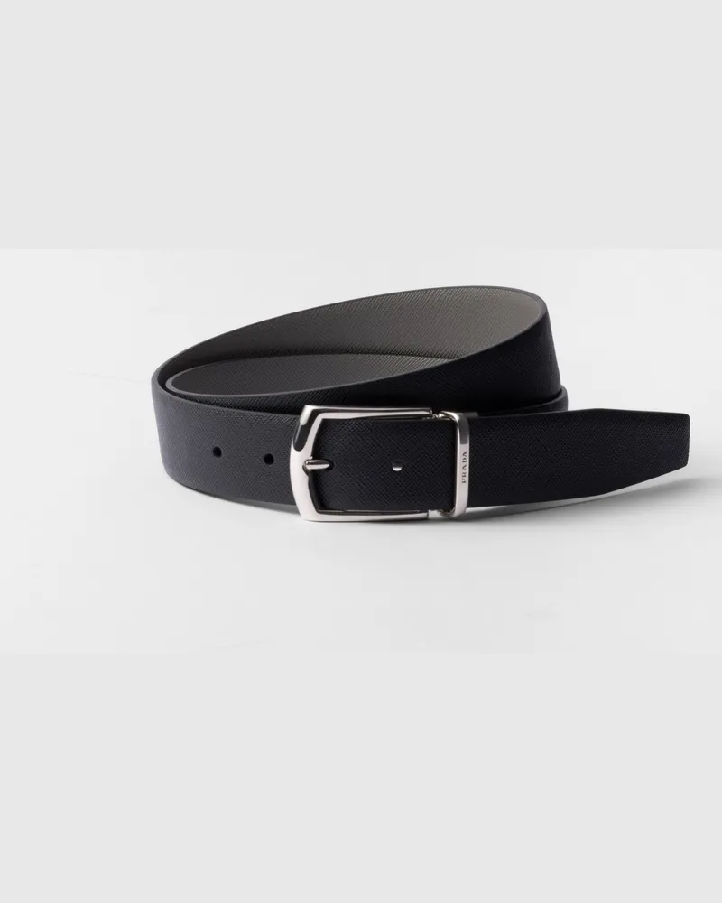 Prada Wendegürtel aus Saffiano-Leder Schwarz