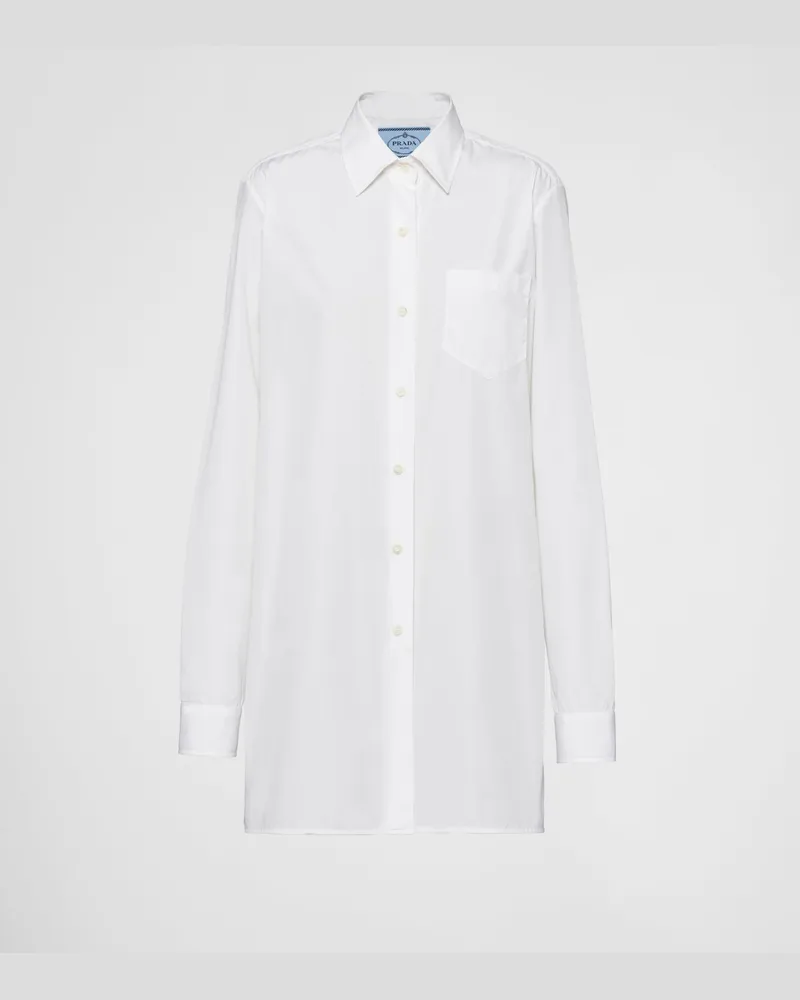 Prada Mini-Hemdkleid aus Popeline Weiss