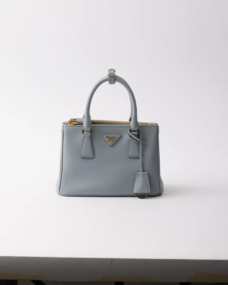 Prada Kleine  Galleria Tasche Aus Leder, Damen, Opal Opal