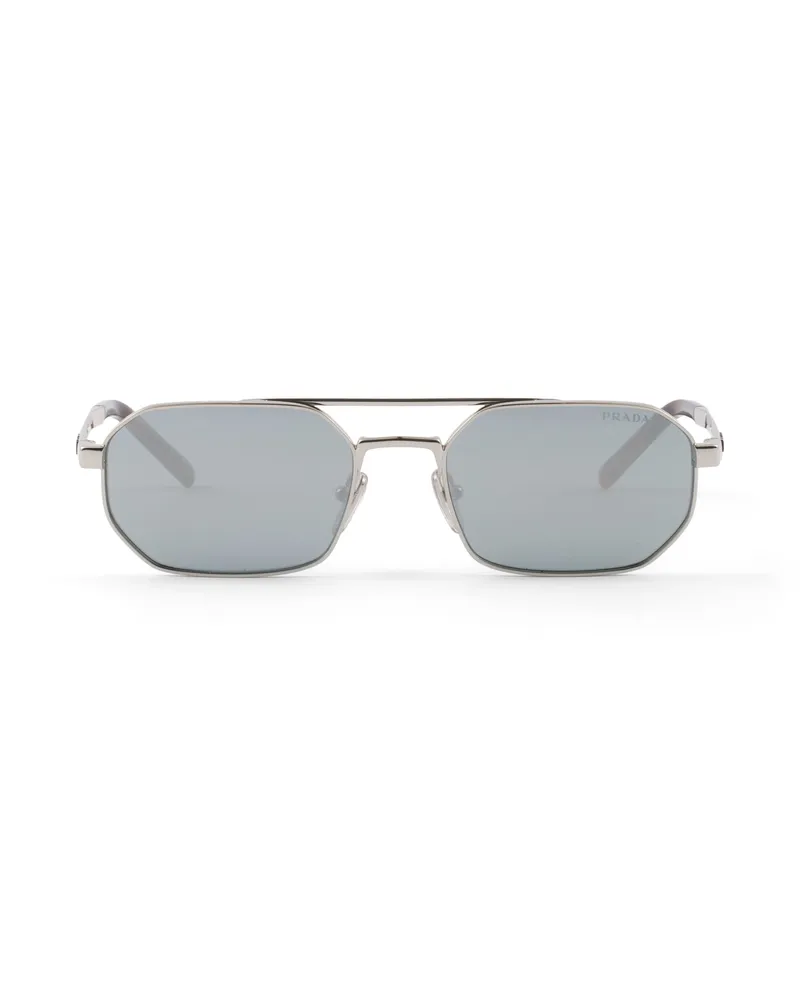 Prada Sonnenbrille Mit  Logo, Herren, Dunklechromgläser Dunklechromgläser