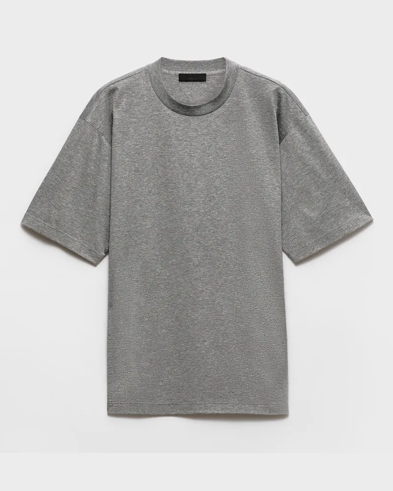 Prada T-Shirt aus Baumwolle Schiefergrau