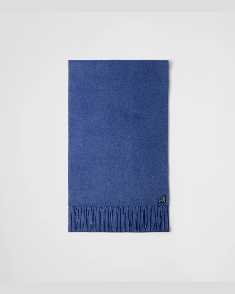 Prada Schal aus Seide und Kaschmir Tintenblau