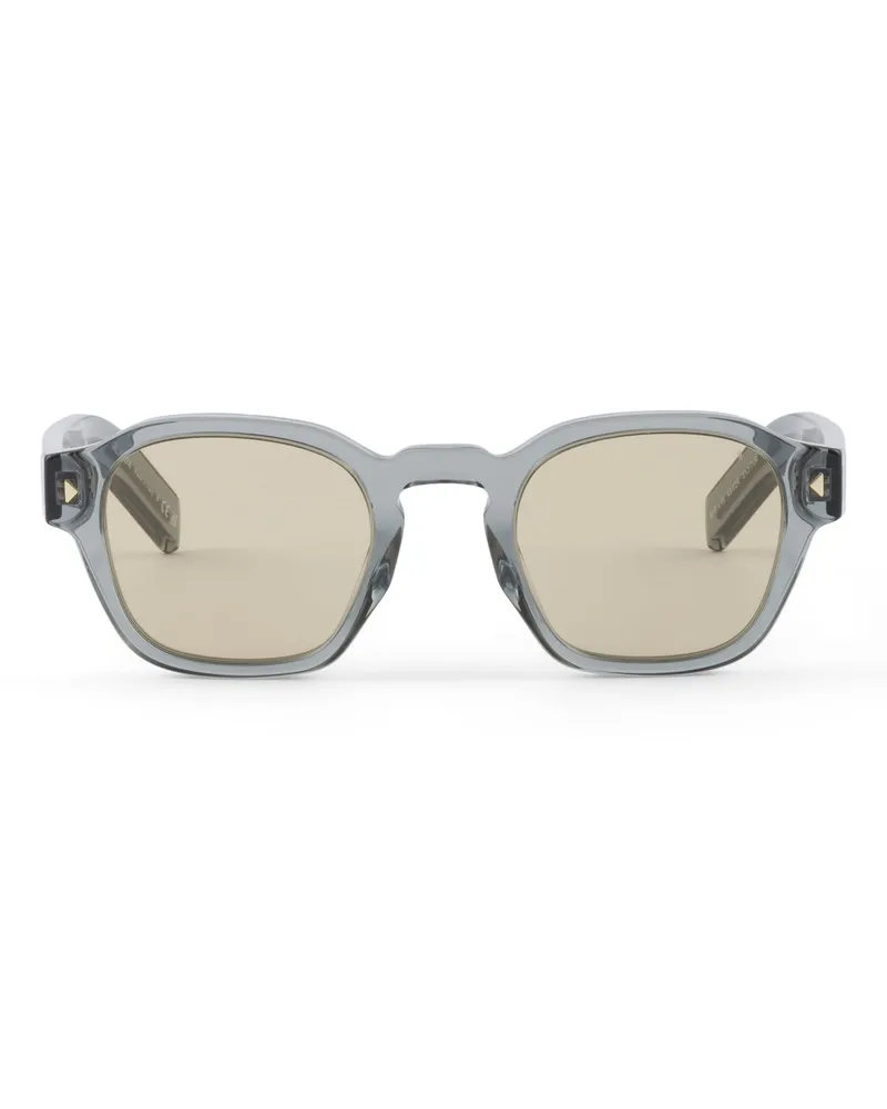Prada Sonnenbrille Mit Der Ikonischen Plakette Aus Metall, Herren, Gläser In Kamillegelb Gläser
