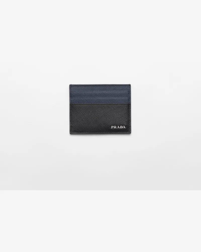 Prada Kartenetui aus Saffiano-Leder Schwarz